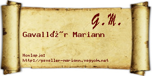 Gavallér Mariann névjegykártya