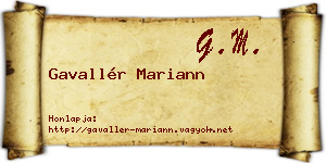 Gavallér Mariann névjegykártya